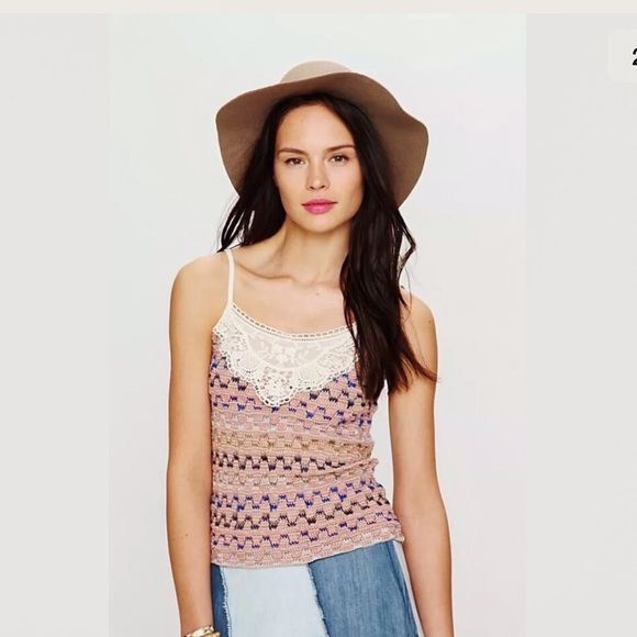 Free People Tops - Free People Heartbeat Rochelle Knit Lace Tank